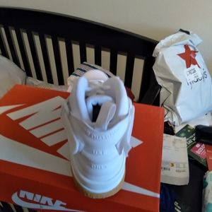 Nike air raid all white& gum sole size 12